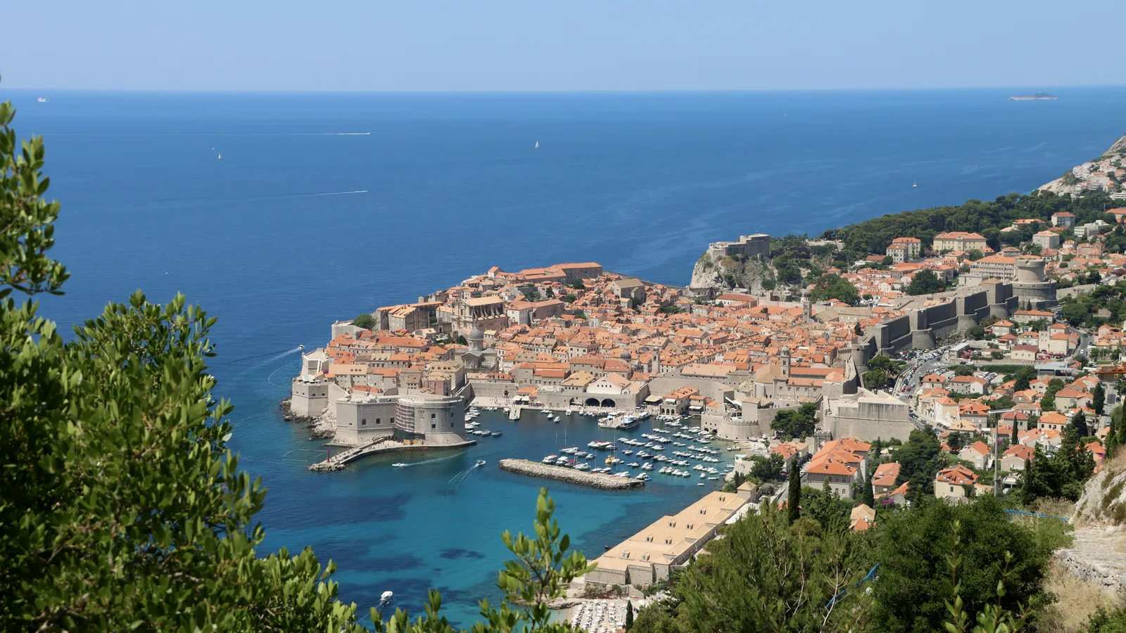 Dubrovnik’s walled Old Town and historic harbor beside the Adriatic Sea