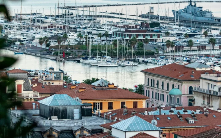 La Spezia rooftops overlooking marinas and the waterfront