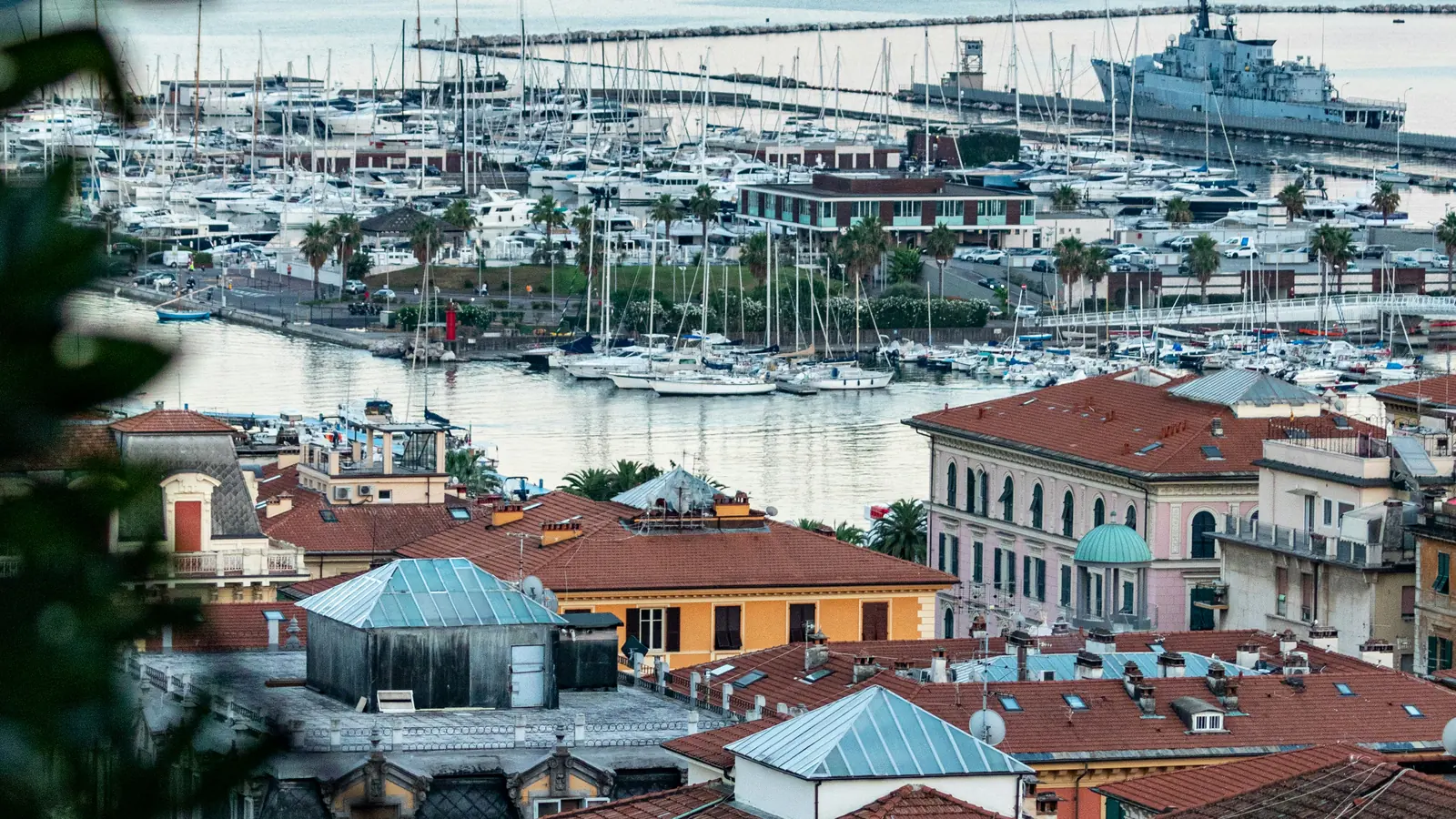 La Spezia rooftops overlooking marinas and the waterfront